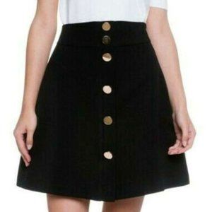 Endless Rose Black high waist skirt with Gold metal buttons